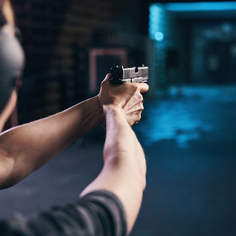 Schütze trainiert den Abzug